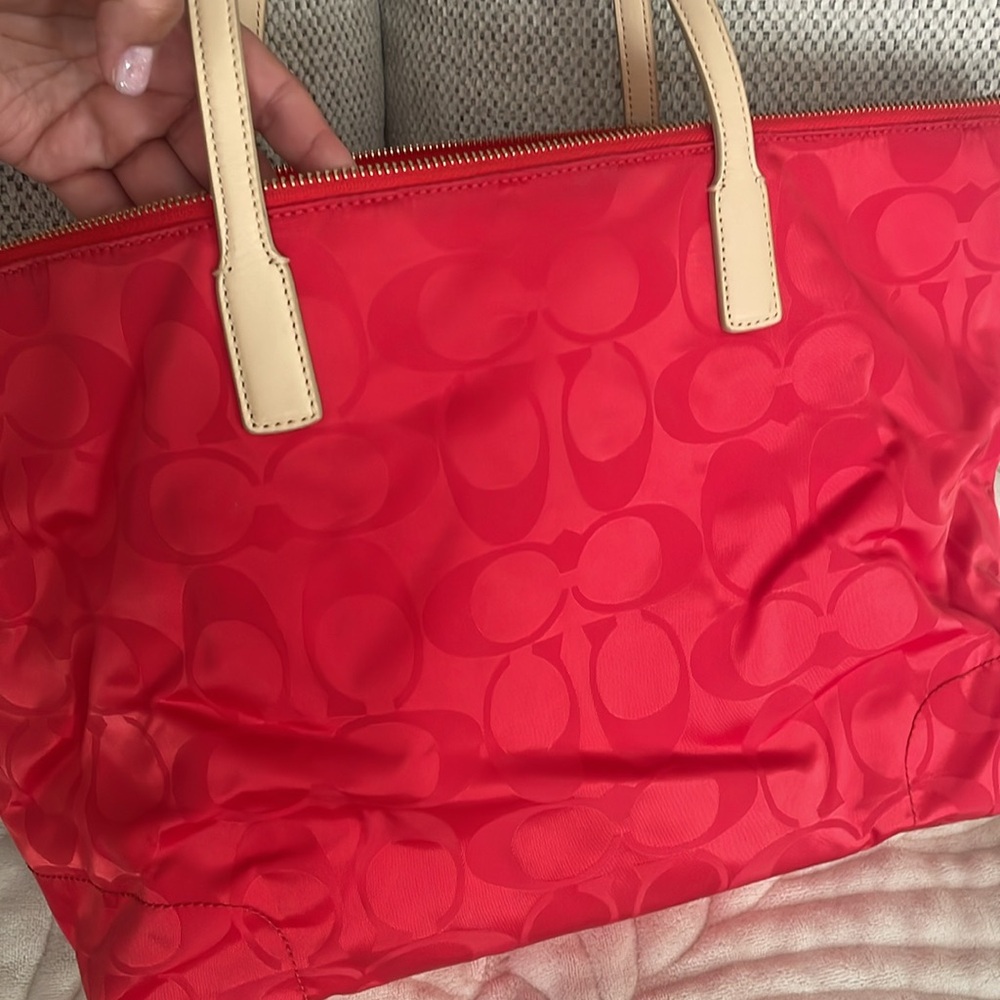 Coach rare satchel Red color. - Picture 4 of 6